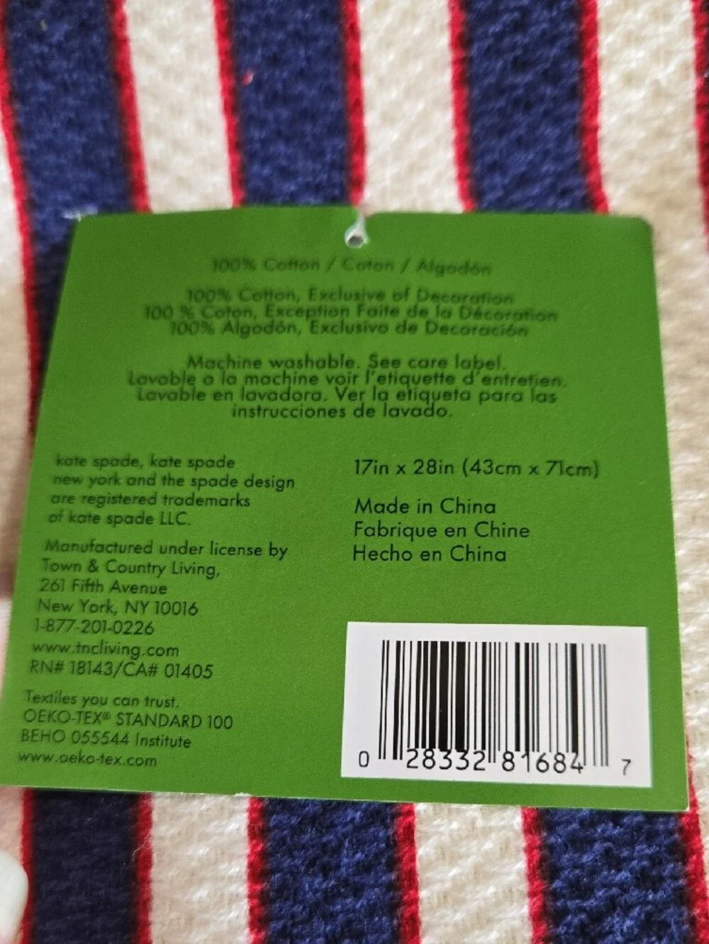 Kate Spade Navy, White & Red Striped Kitchen Towels